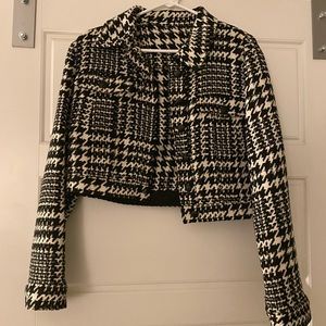Crop Houndstooth Jacket